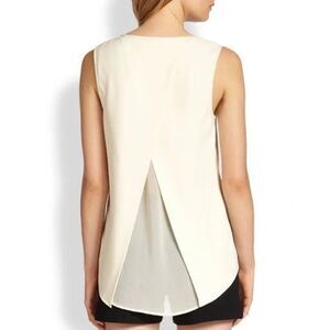 RAG & BONE Women's Tulip Back Sleeveless Harper Top Cream Size Extra Small